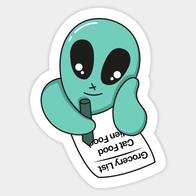 alien grocery list Sticker by Riczdodo